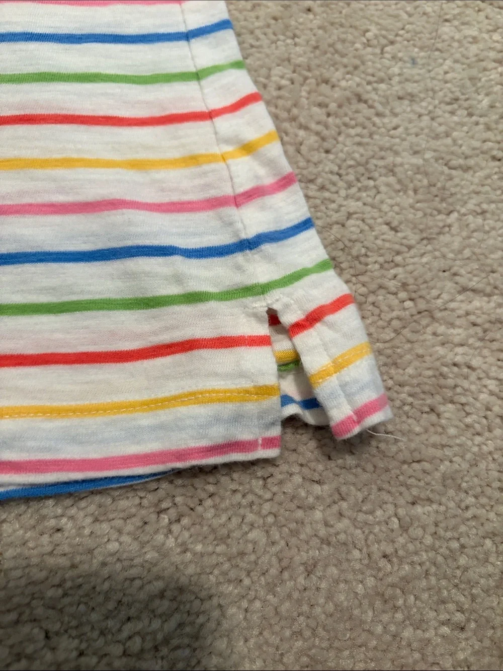 Old Navy Beige Zebra Print Dress with Multi-Color Stripe Tee